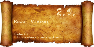 Reder Vivien névjegykártya